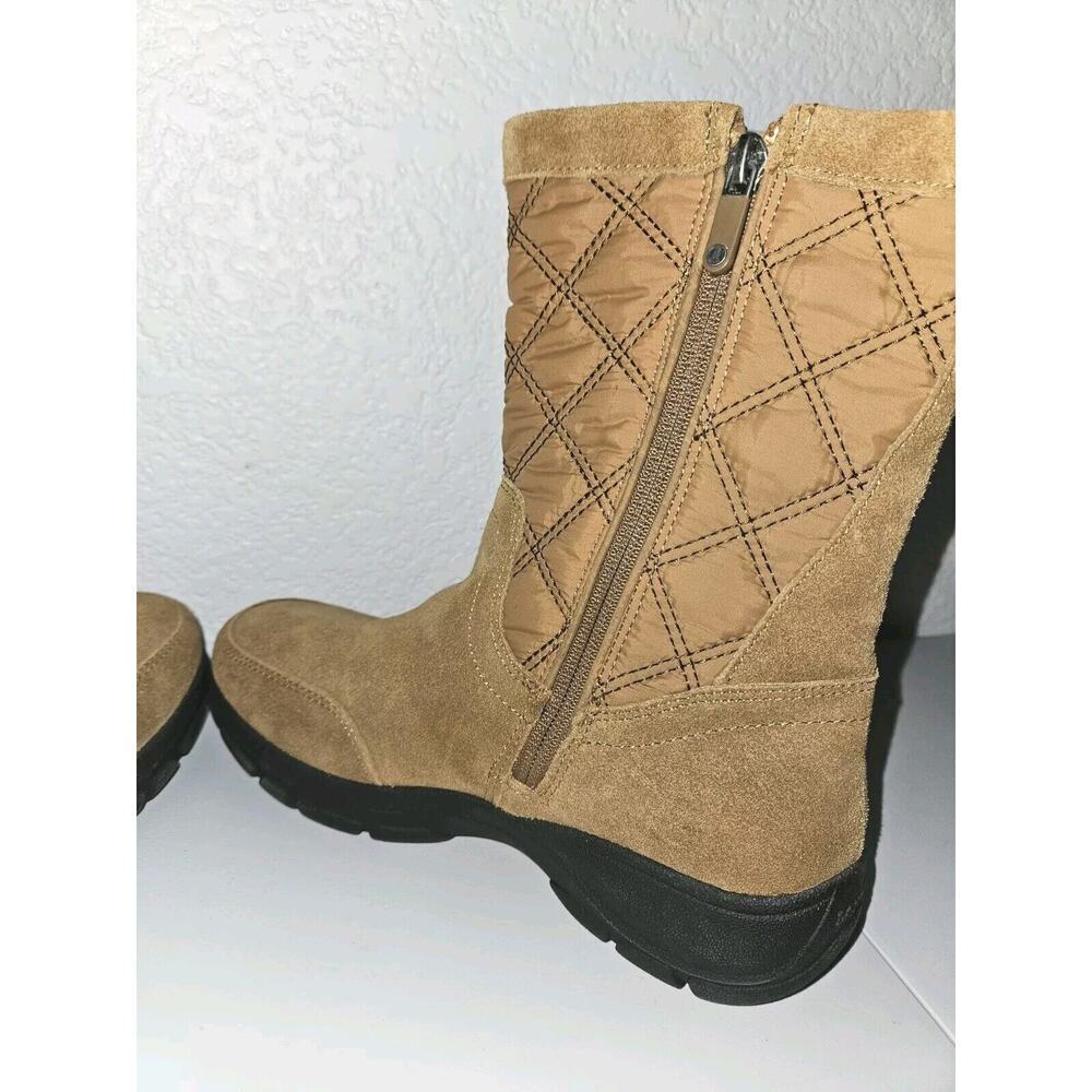 New! Lands End Womens Suede Quilted Boots All Weather Boots Size 7B Chestnut - Picture 11 of 15